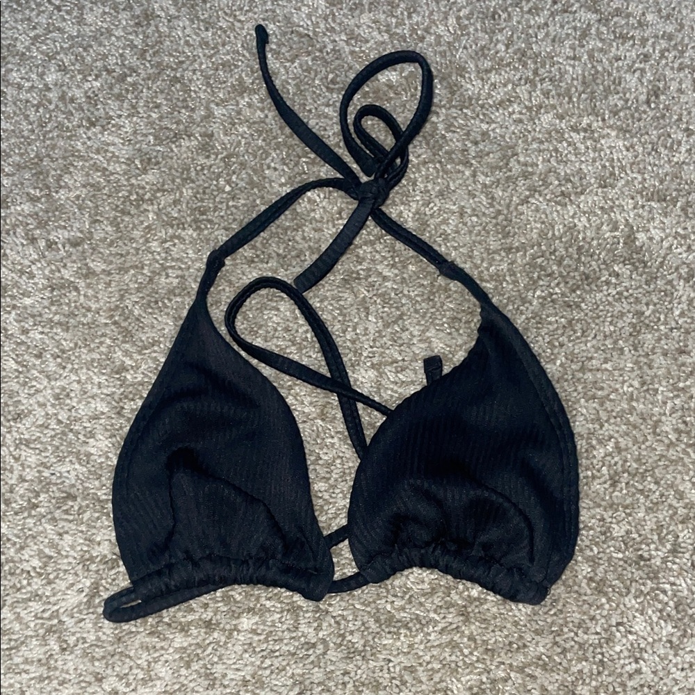 Hollister Black Triangle Halter Bikini Top